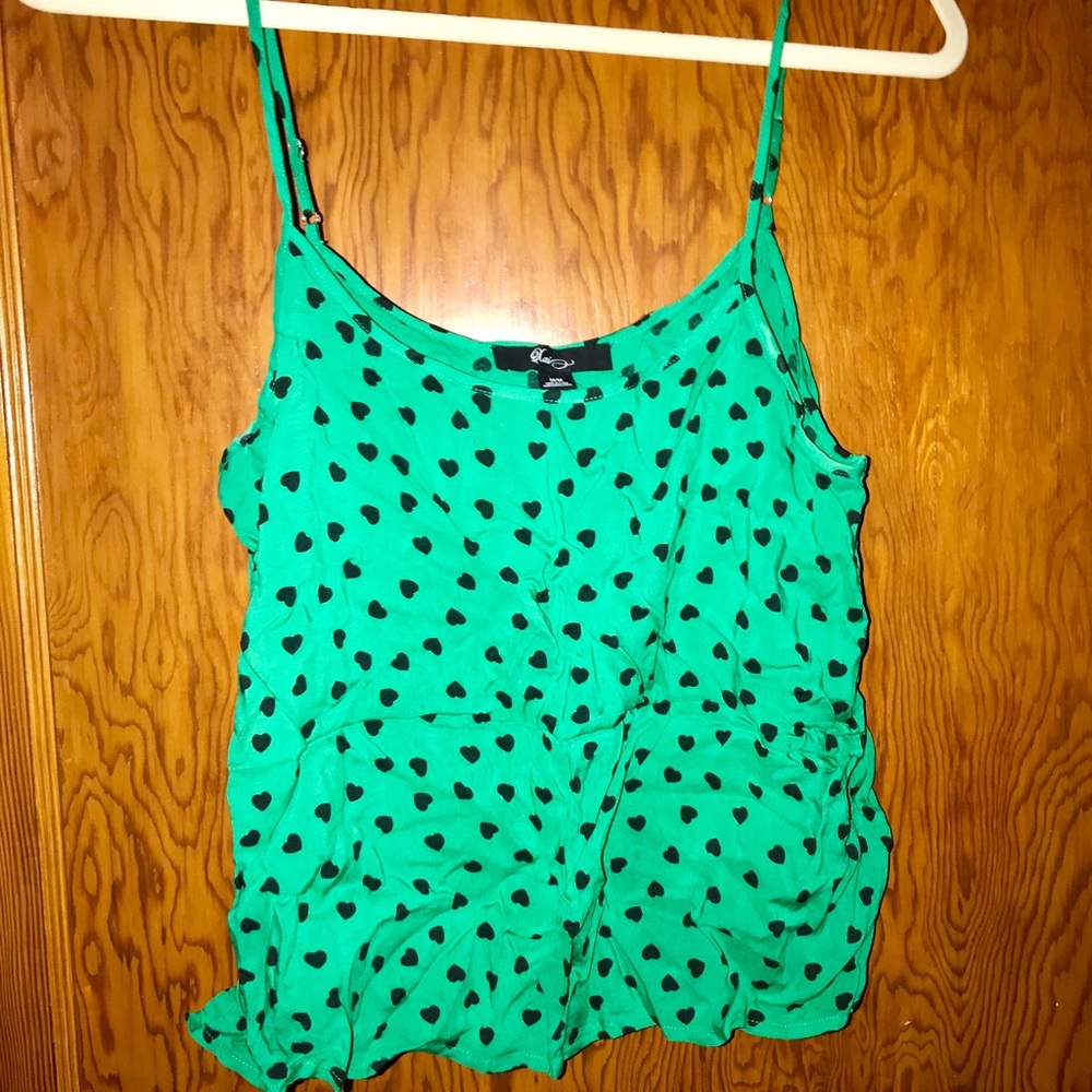 Pacsun Green & Black Hearts Tank
